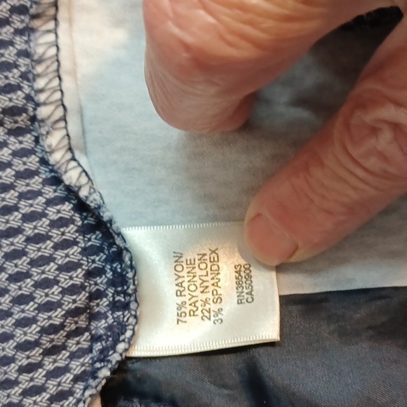 Vanhuesen Tweed Blue & White Casual Pants Sz 16 Stretch - Picture 6 of 8